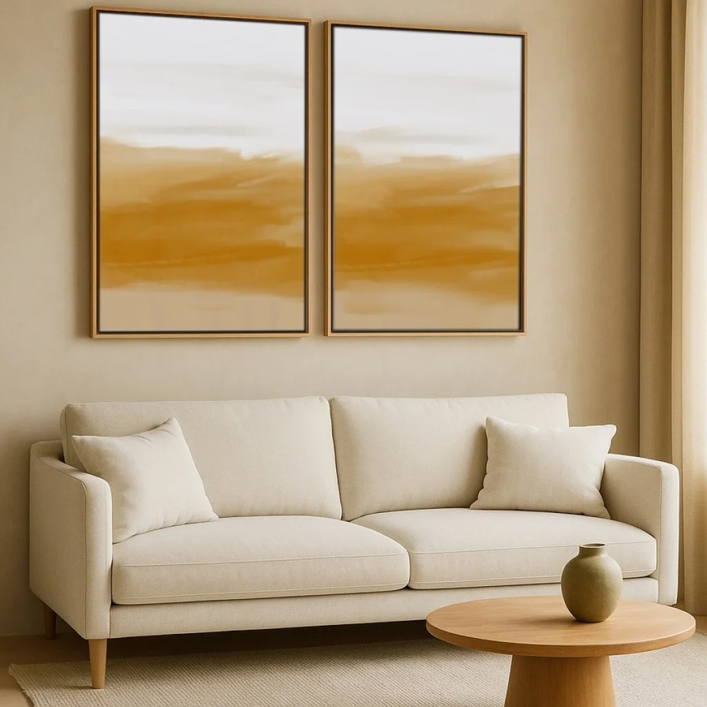 Composição com 2 Quadros Decorativos - Soft Ember No. 1 + No. 2