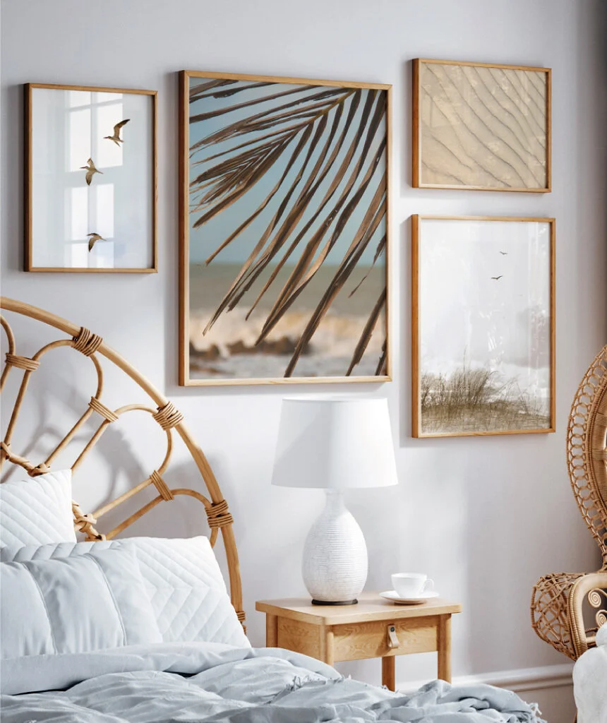 Kit 4 Quadros Beach Vibes Sendo 01 50x70, 01 40x50, 02 25x35 cm