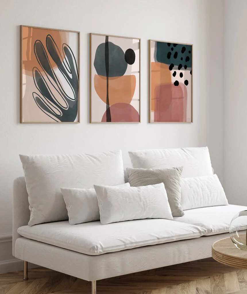 Conjunto 3 Quadros Aguada Terroso