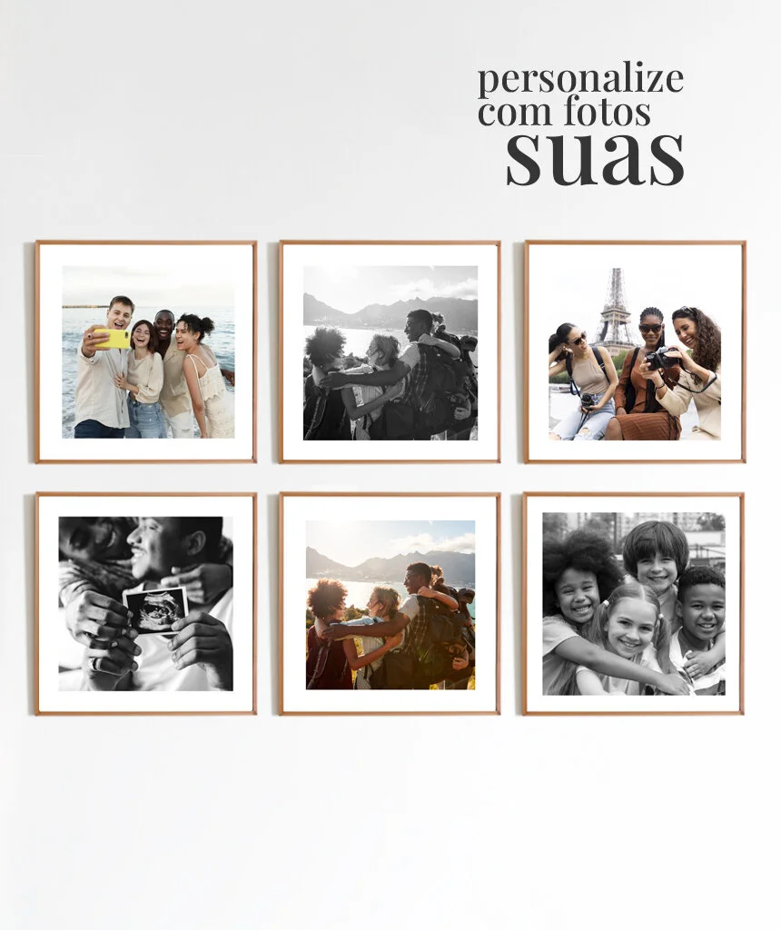 Kit 6 Quadros Personalizados Com Foto 25x25 cm
